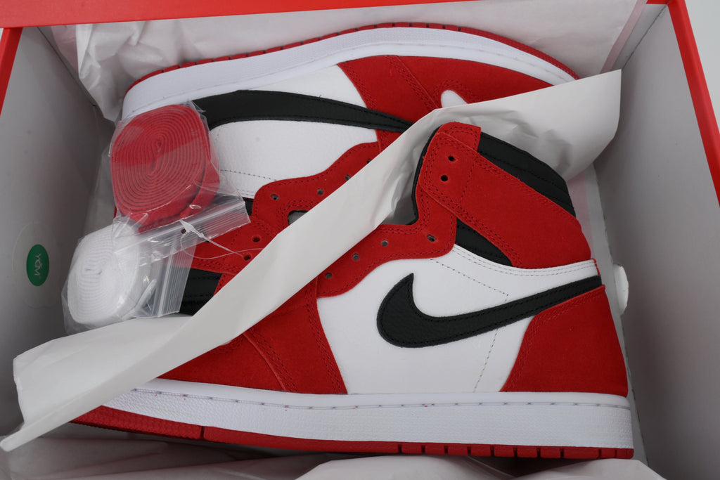 Air Jordan 1 Reverse Swoosh High Top, Red