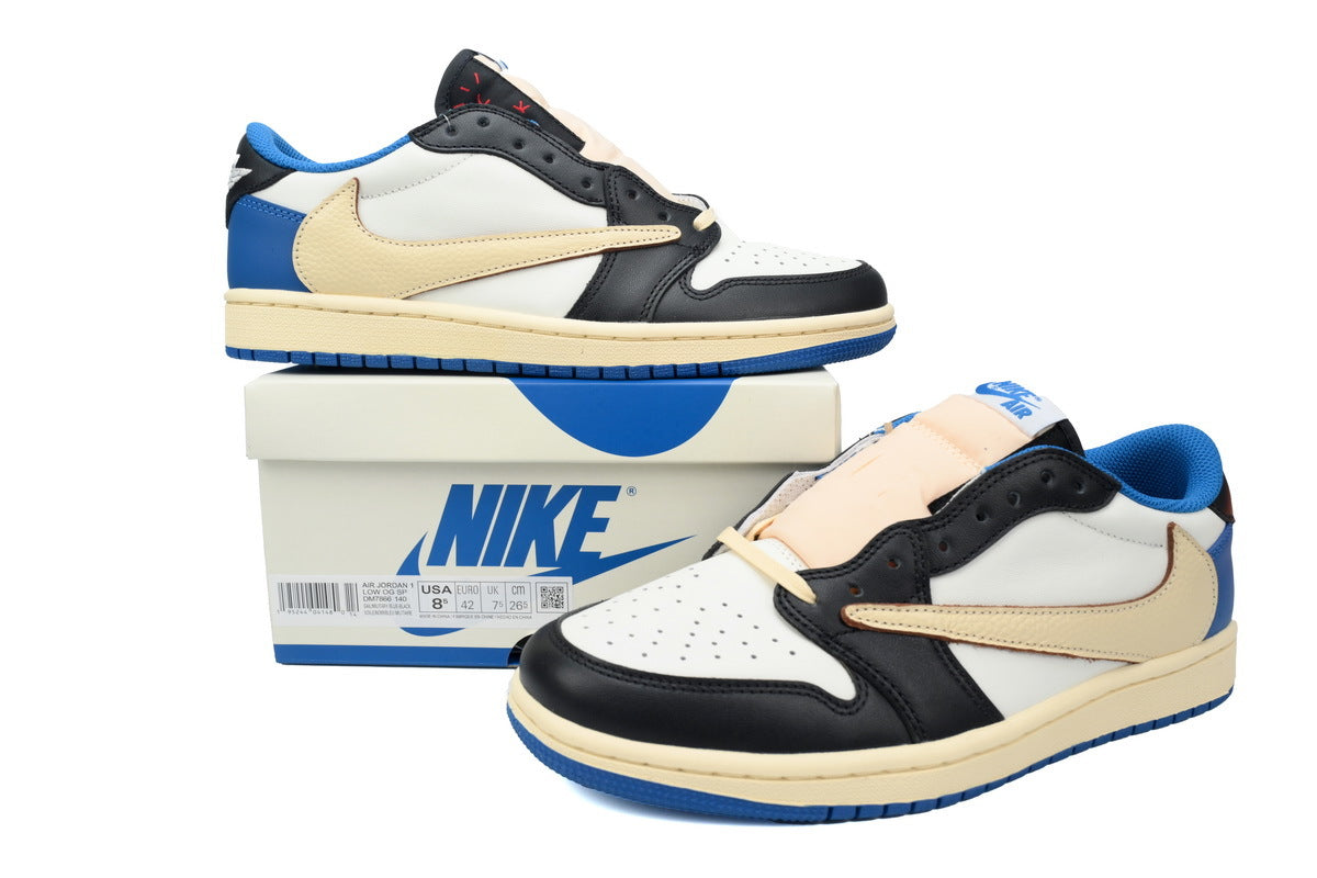 Air Jordan 1 barbs White, blue, black