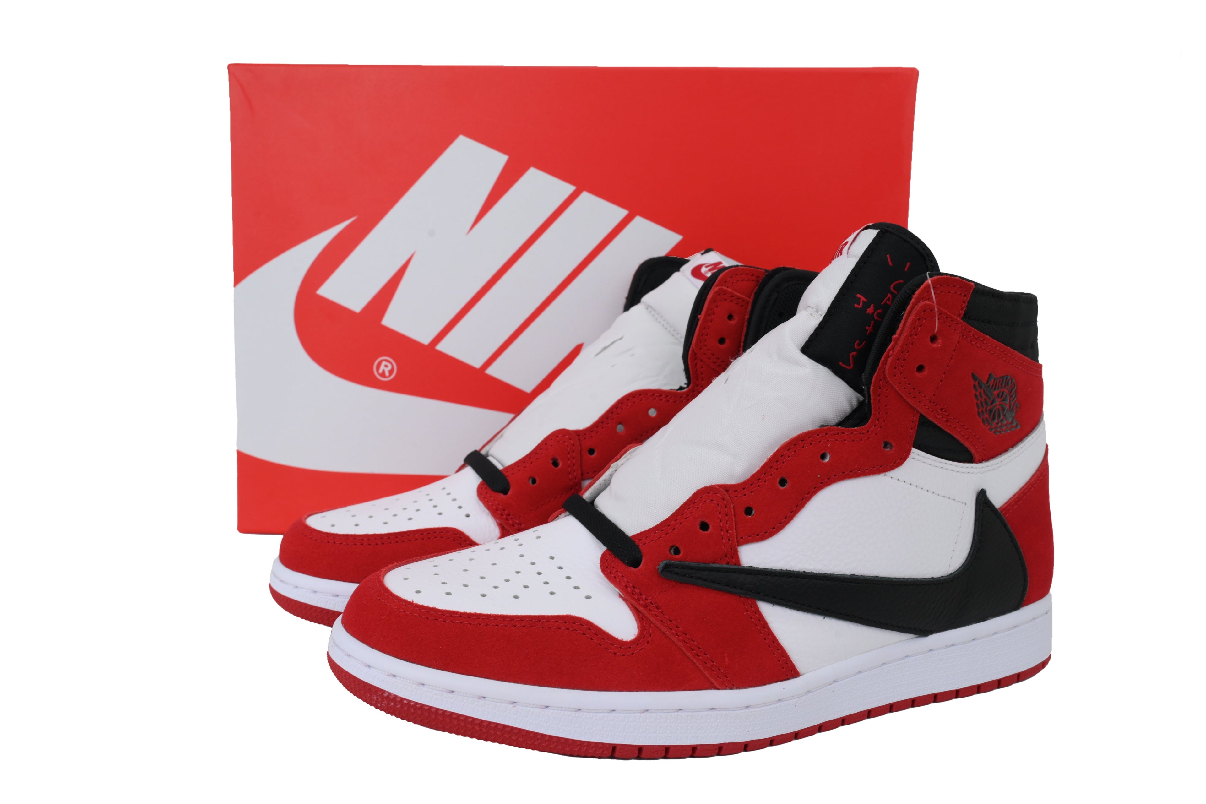 Air Jordan 1 Reverse Swoosh High Top, Red