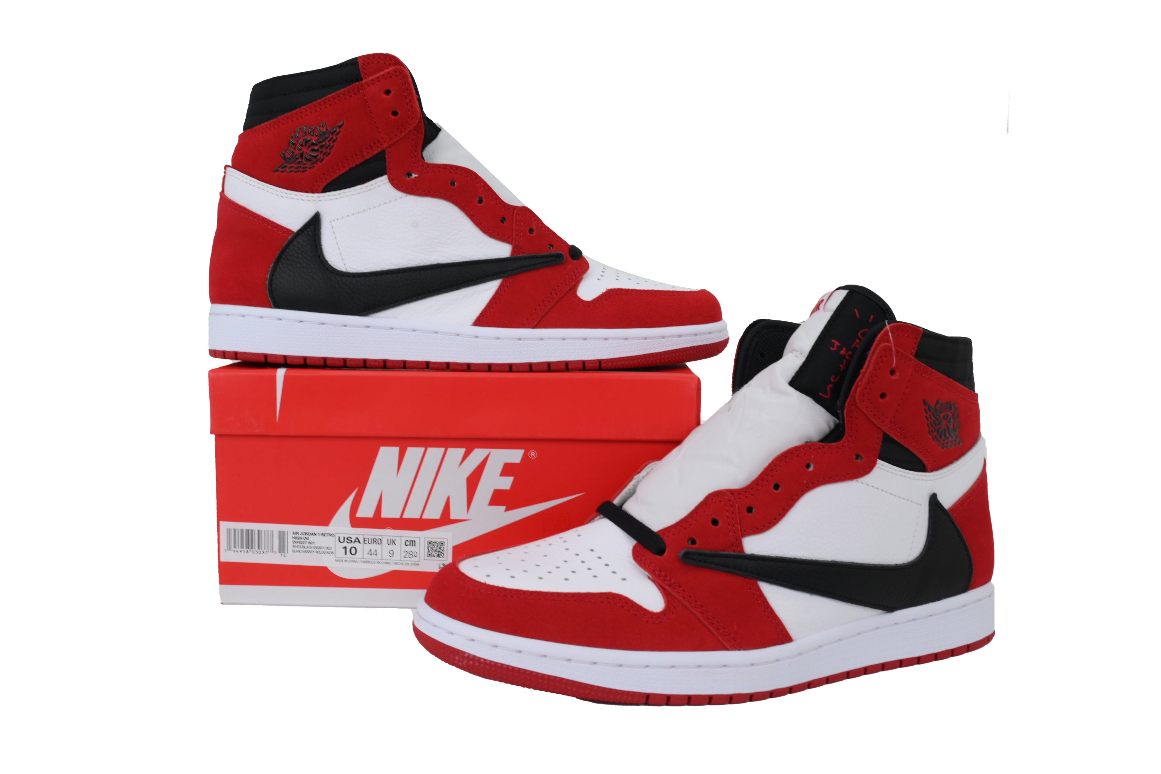 Air Jordan 1 Reverse Swoosh High Top, Red