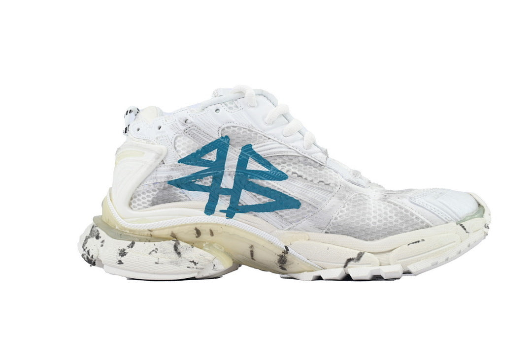 Balenciaga Runner Sneaker Graffiti White Blue