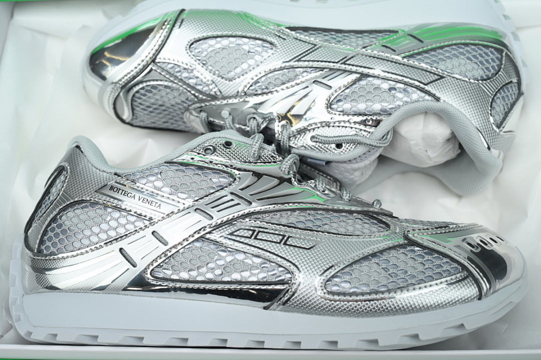 Bottega Veneta Orbit Low-Top Casual Running Shoes Silver