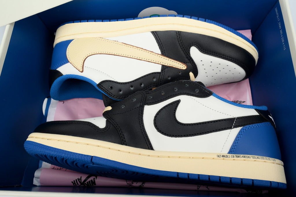Air Jordan 1 barbs White, blue, black