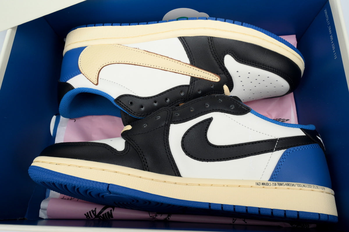 Air Jordan 1 barbs White, blue, black