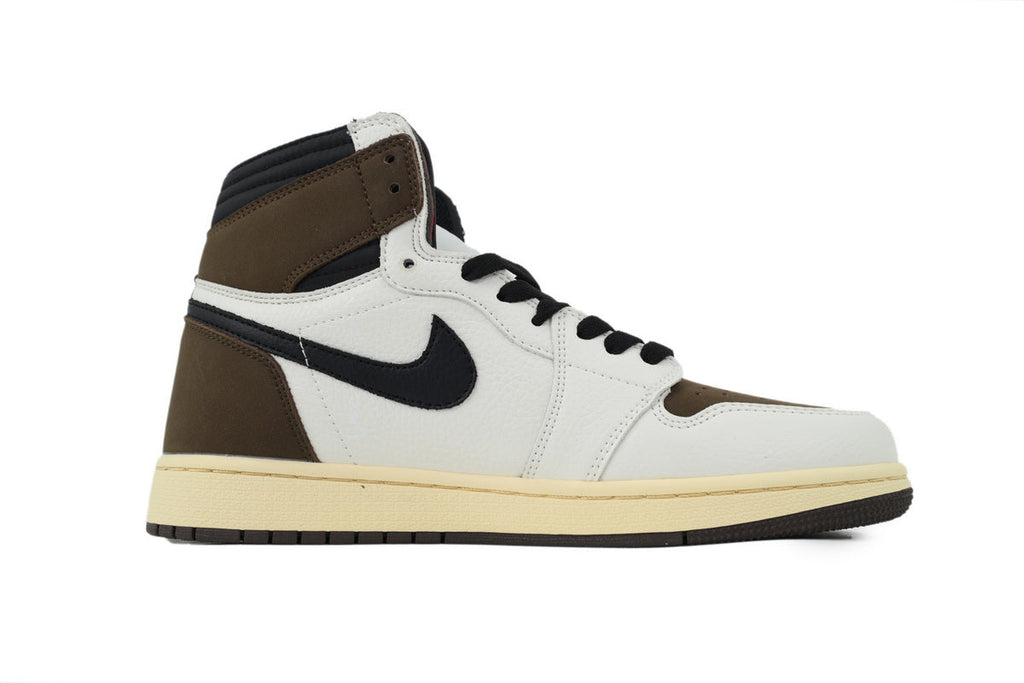Air Jordan 1 Reverse Swoosh High Top Brown and white