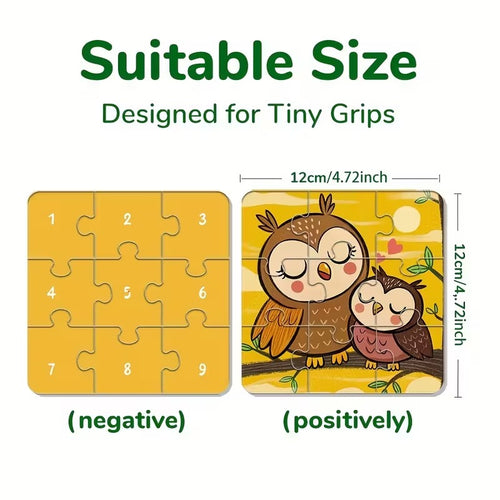 36pcs Vibrant Color Owl Jigsaw Puzzle - Portable & Scratch-Resistant, Ideal for Early Learning & Family Fun, Perfect Christmas or Birthday Gift, Travel Toy, Bedtime Game